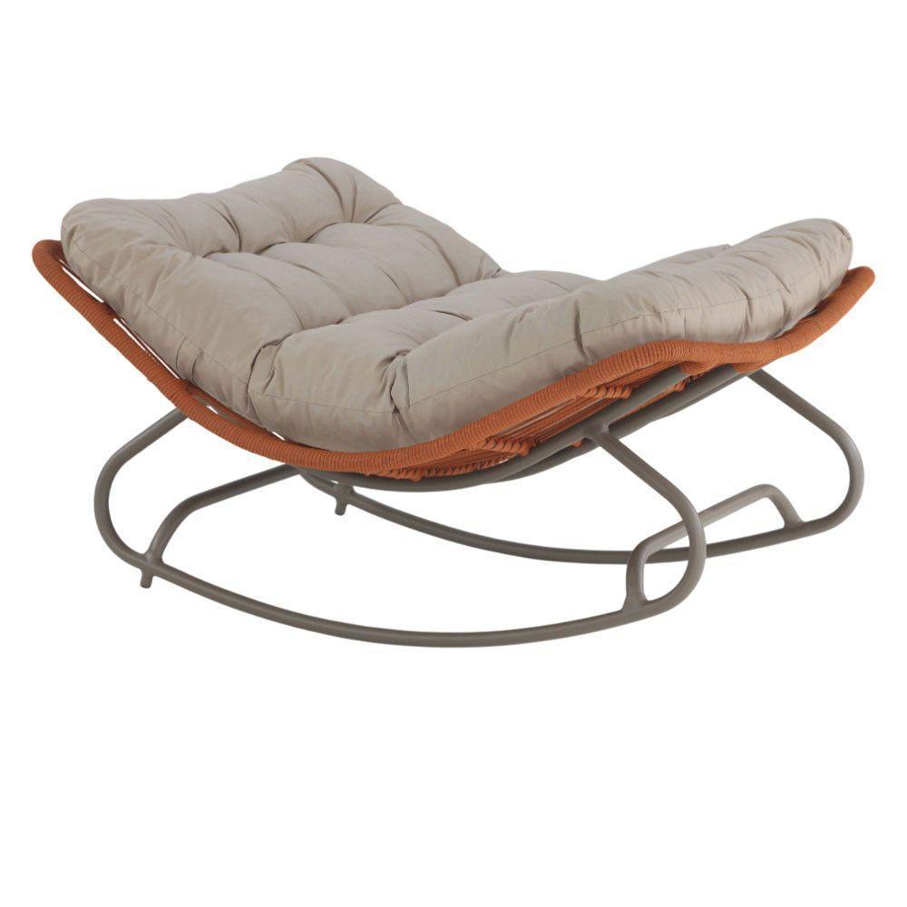 Cadeira Balanço Viena Corda Náutica Para Jardim Sala Trama Terra Cota - 1