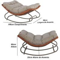 Cadeira Balanço Viena Corda Náutica Para Jardim Sala Trama Terra Cota - 3