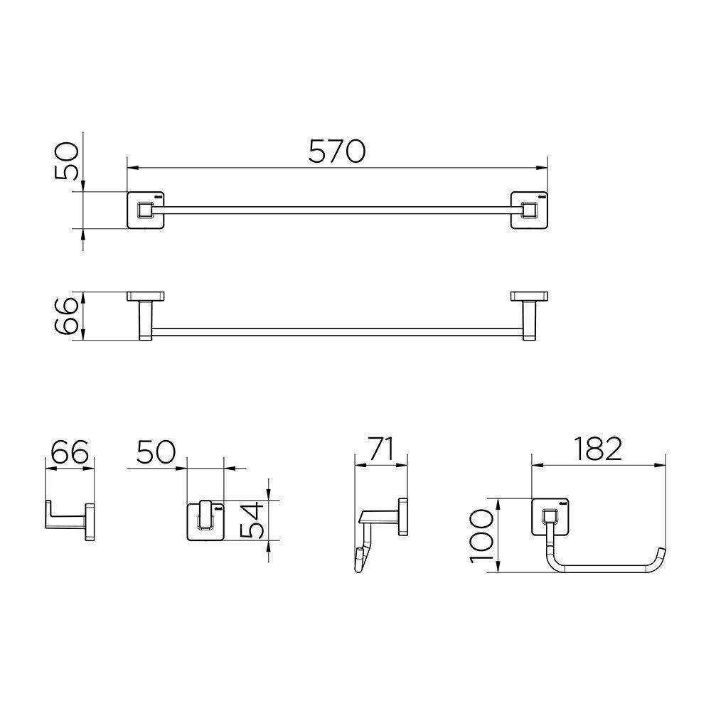 Kit De Acessórios Docol Trip 90021001006 Cromado - 5