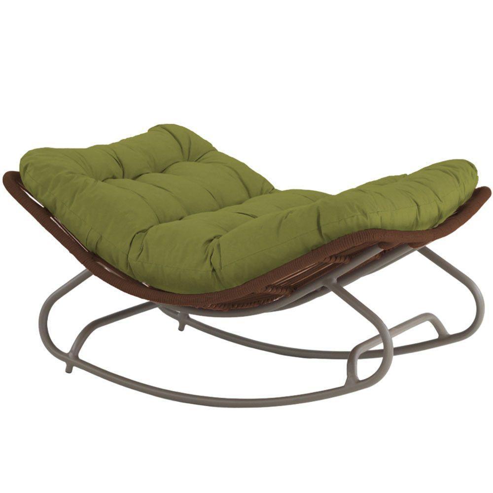 Cadeira Balanço Viena Corda Náutica Para Jardim Sala Trama Marrom - 1