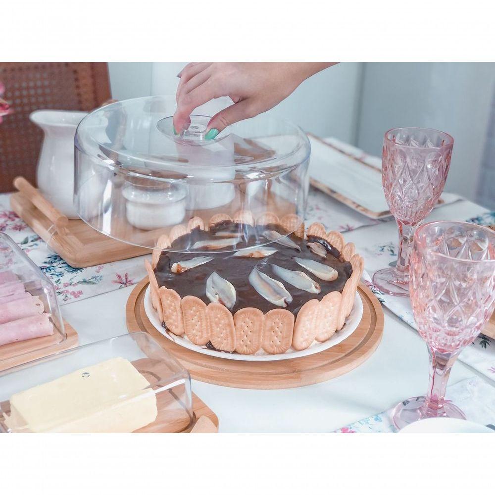 Boleira Ou Porta Bolo Bambu Com Tampa Ecokitchen - 6