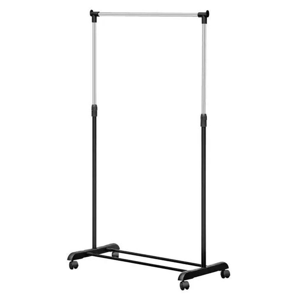 Guarda Roupas Arara Cabideiro Com Sapateira Prateleira Telecospica Ajustavel Inox Rodinhas - 1