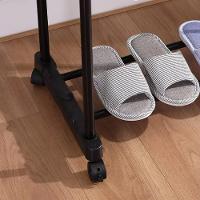 Guarda Roupas Arara Cabideiro Com Sapateira Prateleira Telecospica Ajustavel Inox Rodinhas - 6