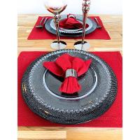 Kit Jantar 10 Pratos Rasos + 10 Pratos Sobremesa Pearl Bolinha Wolff Transparente - 3