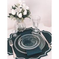 Kit Jantar 10 Pratos Rasos + 10 Pratos Sobremesa Pearl Bolinha Wolff Transparente - 5