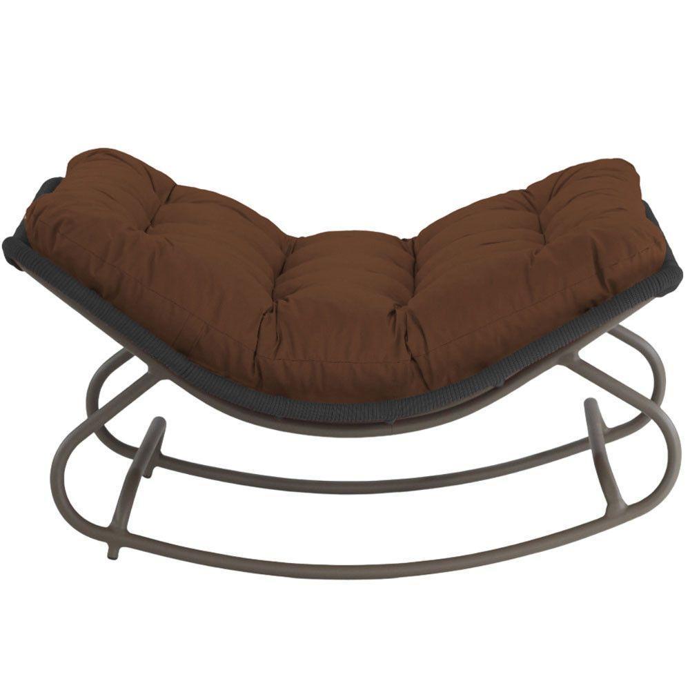 2 Cadeira Balanço Viena Corda Náutica Para Jardim Sala Trama Preto - 4