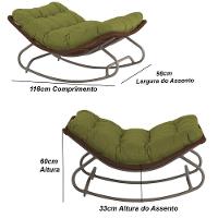 2 Cadeira Balanço Viena Corda Náutica Para Jardim Sala Trama Marrom