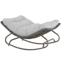 2 Cadeira Balanço Viena Corda Náutica Para Jardim Sala Trama Cinza - 2