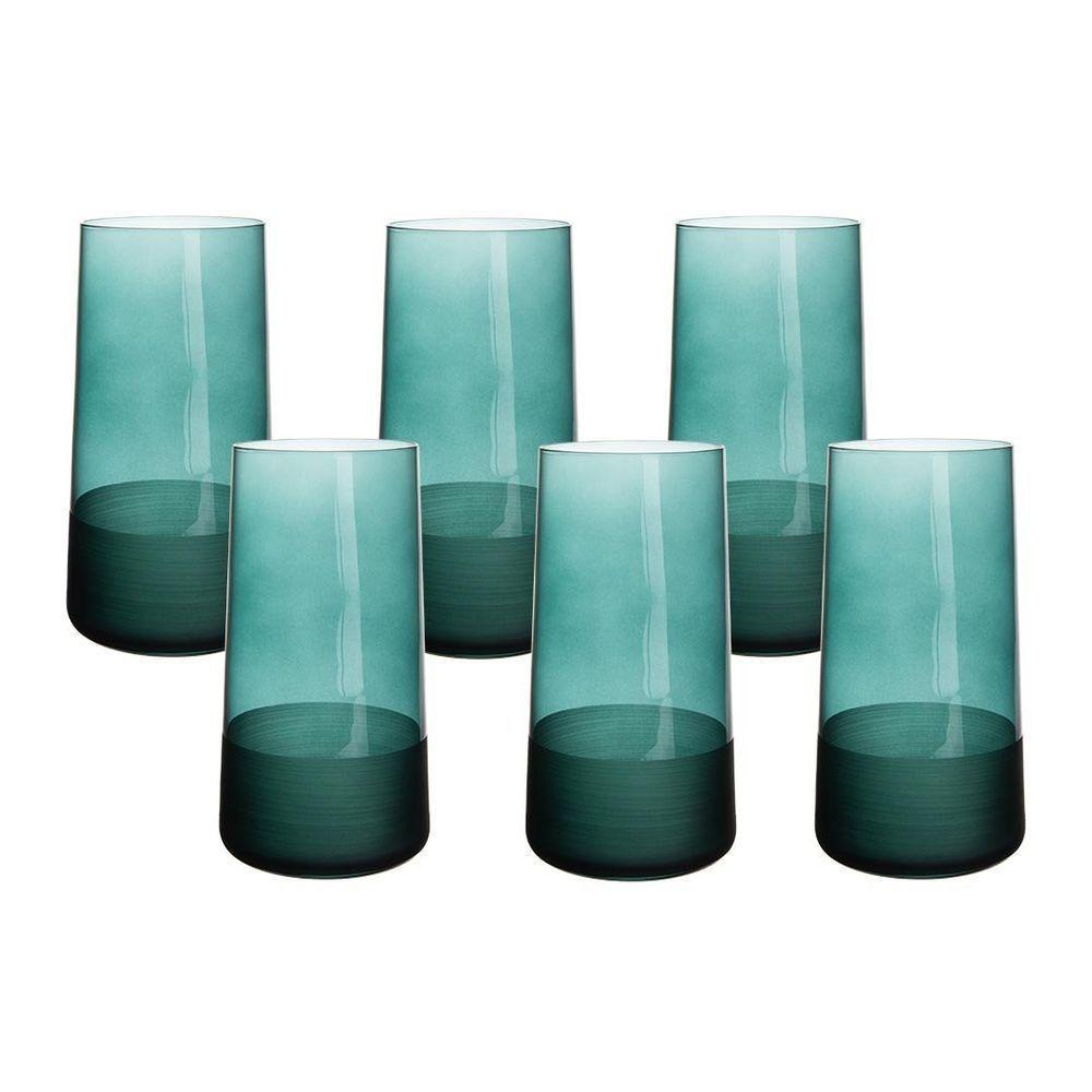 Jogo De Copos Copa E Cia 6 Peças Duo 540ml Em Vidro Verde Esmeralda - 1