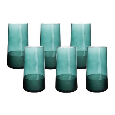 Jogo De Copos Copa E Cia 6 Peças Duo 540ml Em Vidro Verde Esmeralda