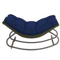 Cadeira Balanço Viena Corda Náutica Para Jardim Sala Trama Verde Musgo - 2