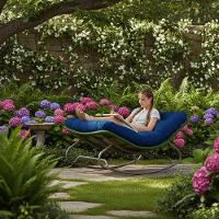 Cadeira Balanço Viena Corda Náutica Para Jardim Sala Trama Verde Musgo - 5