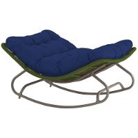 2 Cadeira Balanço Viena Corda Náutica Para Jardim Sala Trama Verde Musgo - 6