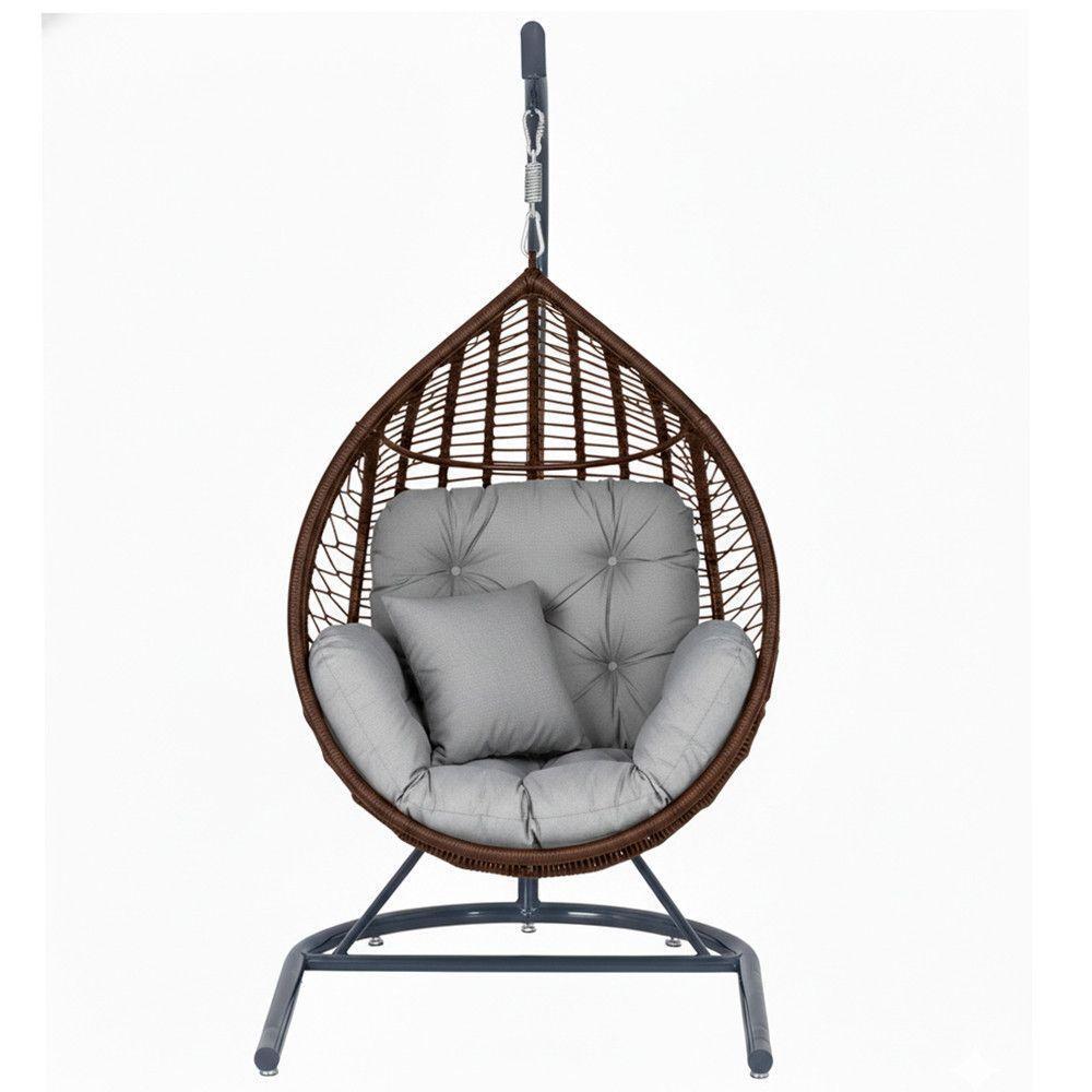 Balanço Gota Suspenso Corda Náutica Para área E Jardim Trama Marrom - 1