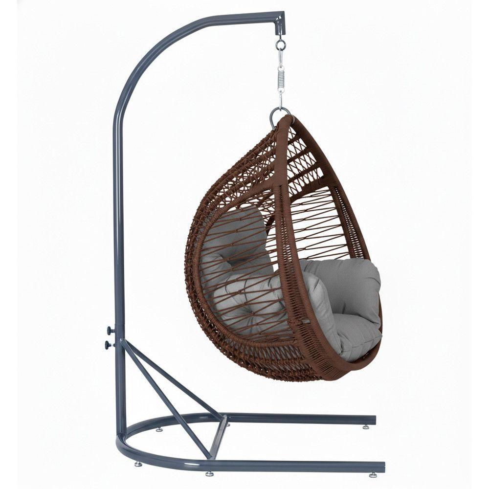 Balanço Gota Suspenso Corda Náutica Para área E Jardim Trama Marrom - 2