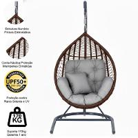 Balanço Gota Suspenso Corda Náutica Para área E Jardim Trama Marrom - 3