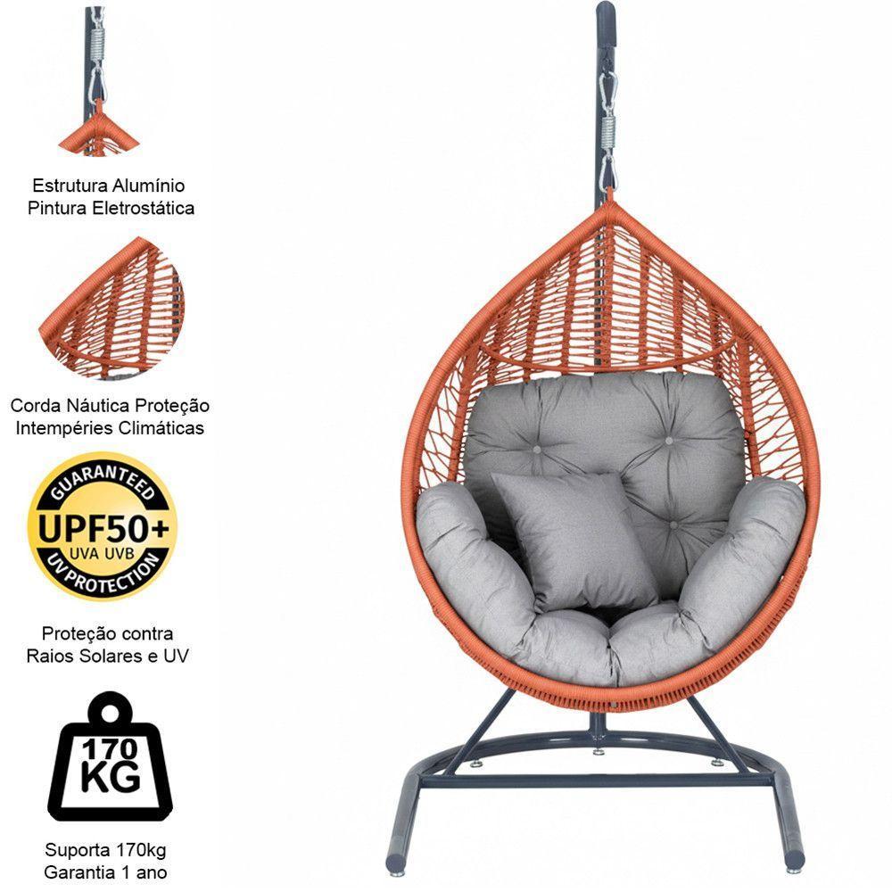 Balanço Gota Suspenso Corda Náutica Para área E Jardim Trama Terra Cota - 3