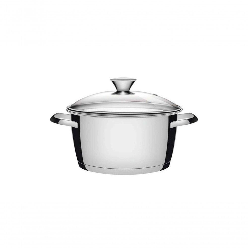 Caçarola Funda Tramontina Allegra Em Aço Inox Com Fundo Triplo E Tampa De Vidro 20 Cm Tramontina - 1