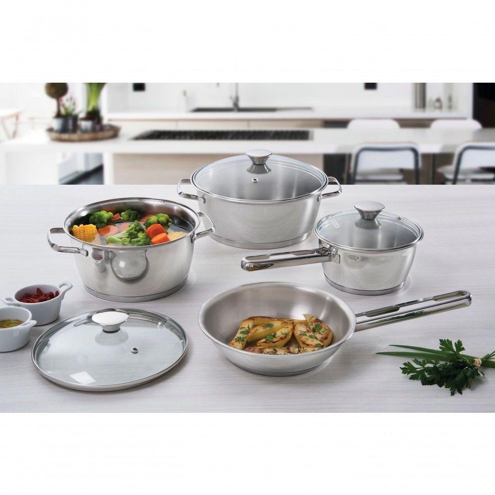 Caçarola Funda Tramontina Allegra Em Aço Inox Com Fundo Triplo E Tampa De Vidro 20 Cm Tramontina - 5