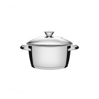 Caçarola Funda Tramontina Allegra Em Aço Inox Com Fundo Triplo E Tampa De Vidro 20 Cm Tramontina