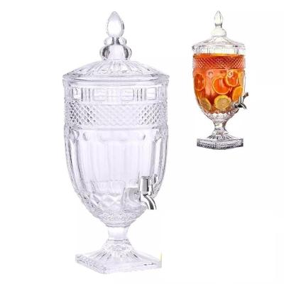 Suqueira Cristal 5 Litros Diamond Dispenser Vidro Bebidas Grande 5l Agua Casamento Festa Vintage Luxo