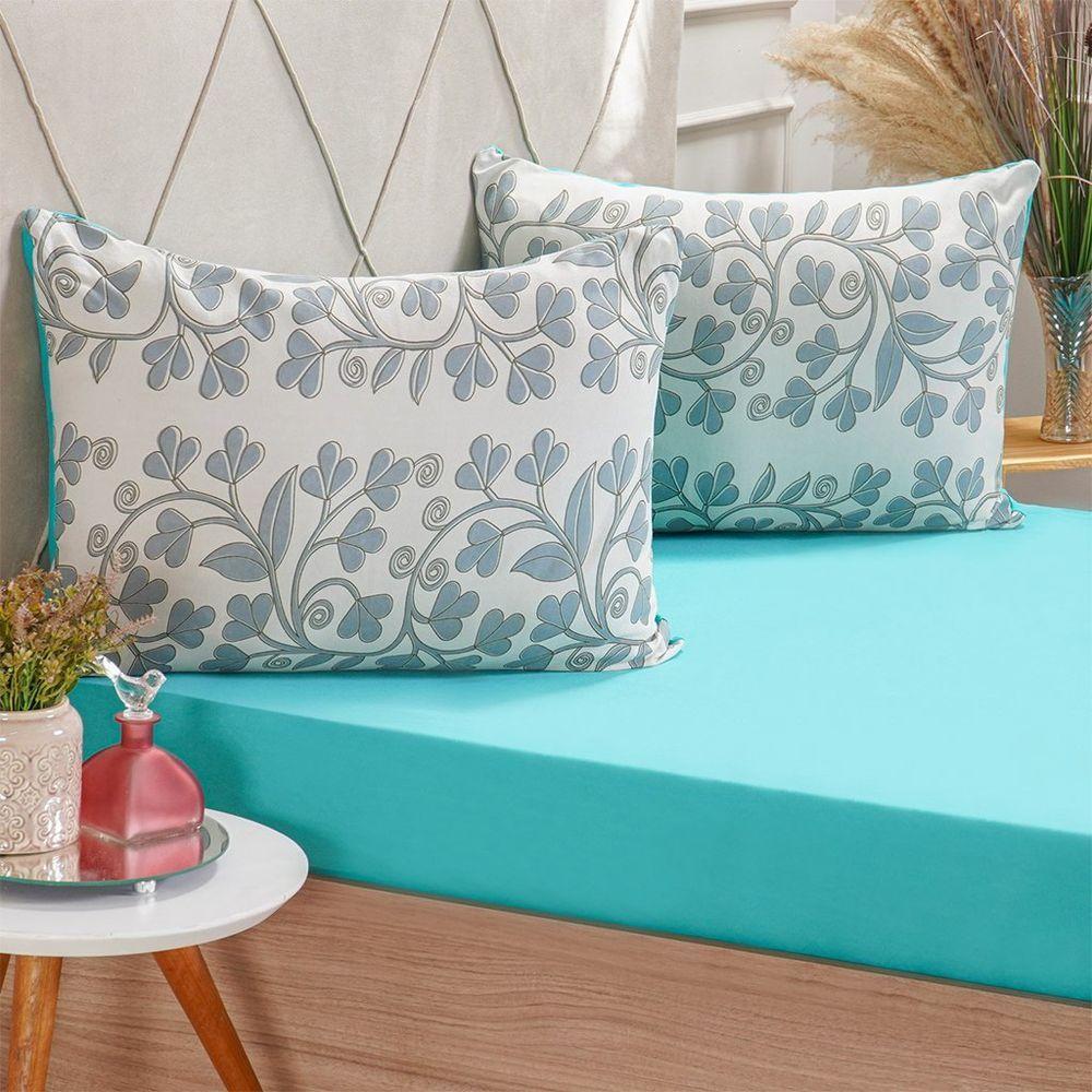 Jogo De Cama King Dreams Malha 100% Algodão 193x203x35cm Verde - 1