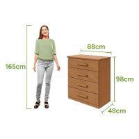 Comoda Baiao 4 Gavetas - Lopas Amendoa Clean - 5