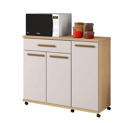 Balcão Parati 3 Portas 2 Prateleiras 1 Gaveta Arte Moveis Cinamomo-off White