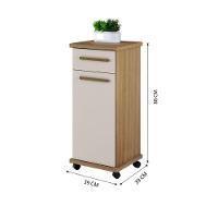 Balcão Palmas 01 Gavetas Arte Móveis Cinamomo/off White - 2