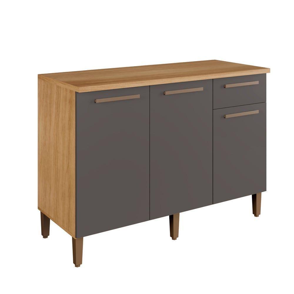 Balcão Imperial 3 Portas Arte Móveis Cinamomo-grafite - 1