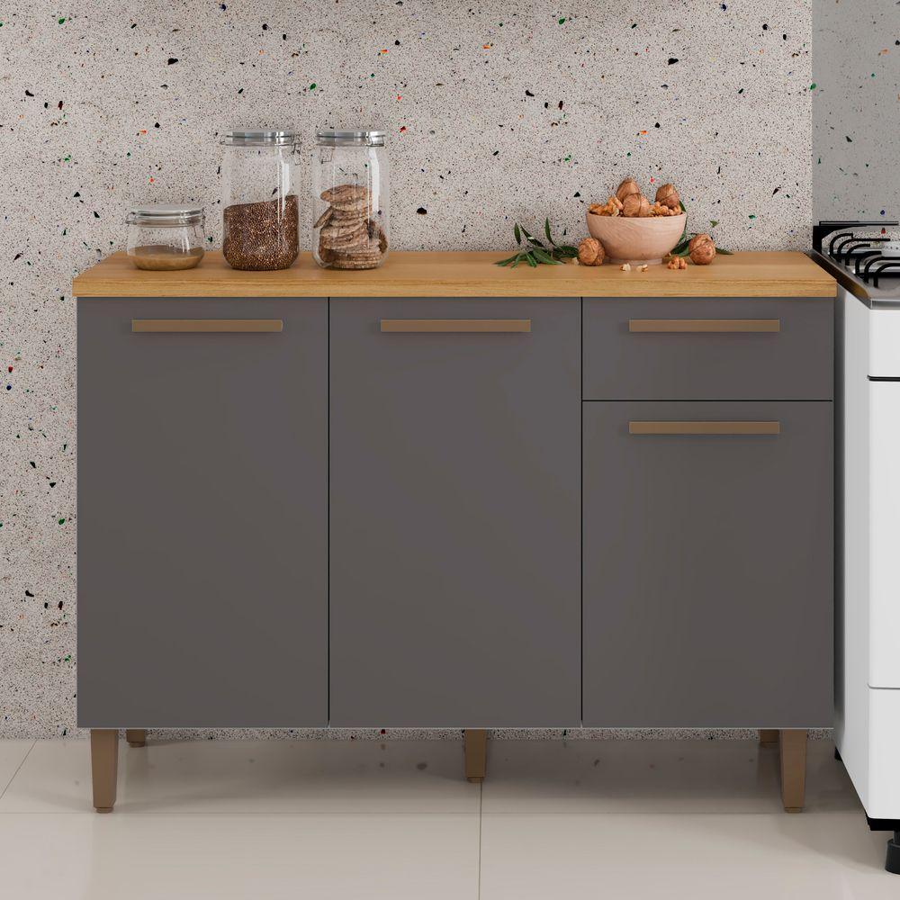 Balcão Imperial 3 Portas Arte Móveis Cinamomo-grafite - 3