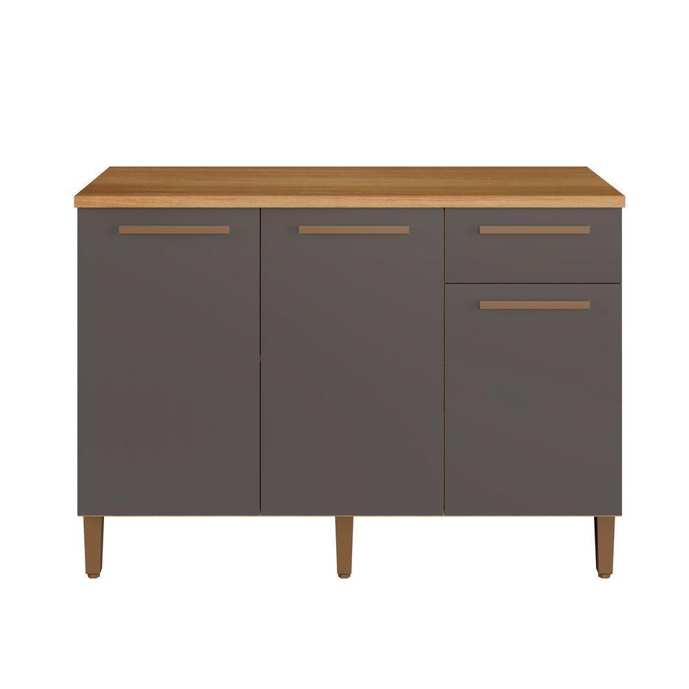 Balcão Imperial 3 Portas Arte Móveis Cinamomo-grafite - 5