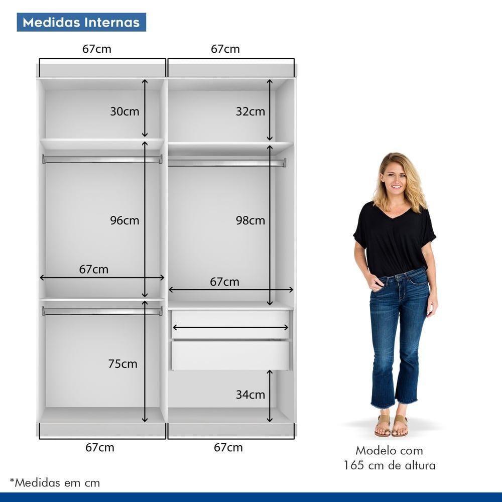 Closet Solteiro Sem Portas 2 Gavetas Júlia Minastex Branco - 3