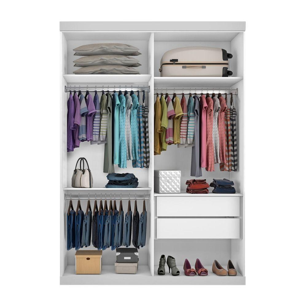 Closet Solteiro Sem Portas 2 Gavetas Júlia Minastex Branco - 7