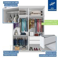 Closet Solteiro Sem Portas 2 Gavetas Júlia Minastex Branco