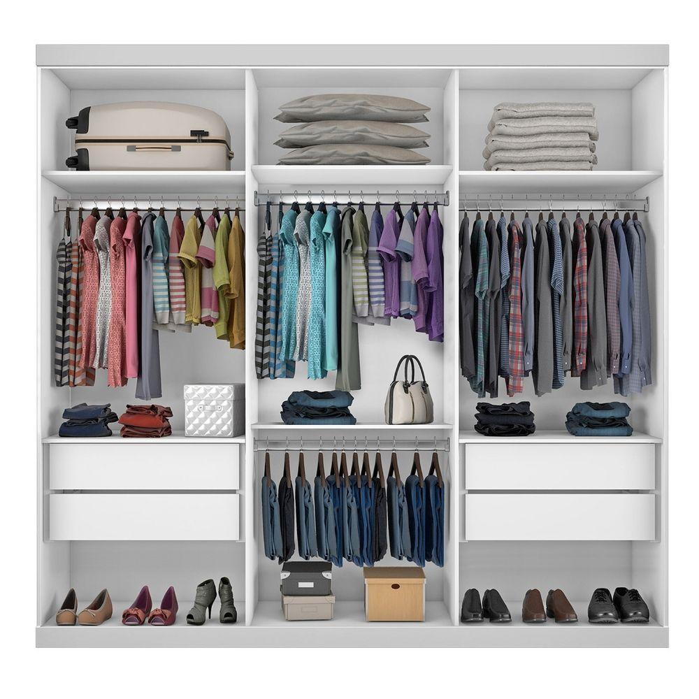 Closet Casal Sem Portas 4 Gavetas Paris Minastex Branco - 8