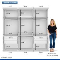 Closet Casal Sem Portas 4 Gavetas Paris Minastex Branco - 3