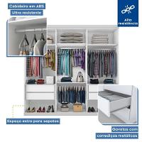 Closet Casal Sem Portas 4 Gavetas Paris Minastex Branco - 5
