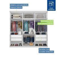 Closet Casal Sem Portas 4 Gavetas Paris Minastex Branco - 6