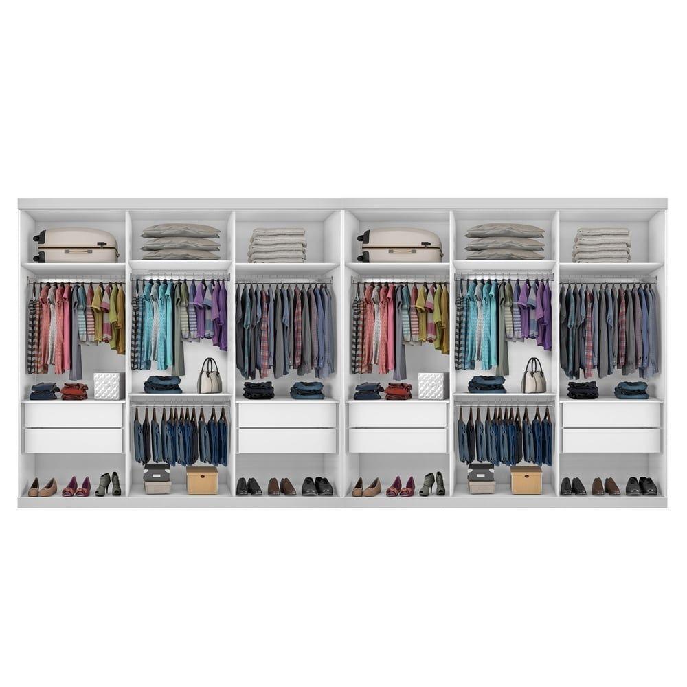 Closet Casal Sem Portas 8 Gavetas Paris Duo Premium Minastex Branco - 7
