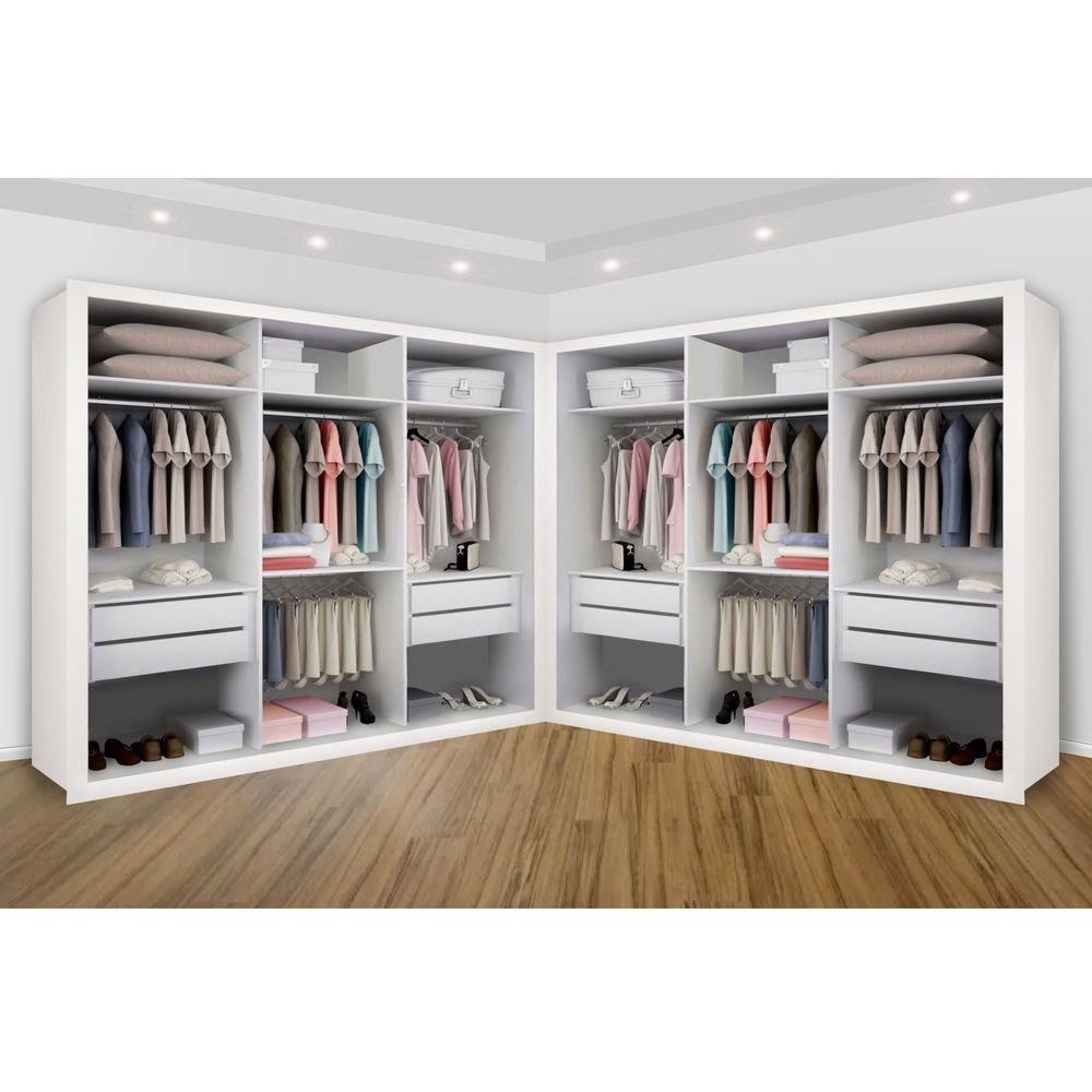 Closet Casal Sem Portas 8 Gavetas Paris Duo Premium Minastex Branco - 8