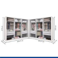 Closet Casal Sem Portas 8 Gavetas Paris Duo Premium Minastex Branco - 2