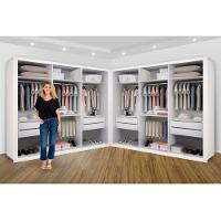 Closet Casal Sem Portas 8 Gavetas Paris Duo Premium Minastex Branco - 6