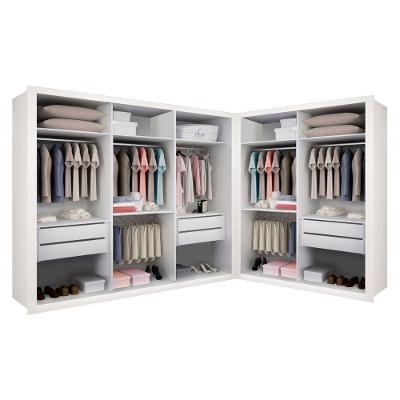 Closet Casal Sem Portas 2 Módulos 6 Gavetas França Minastex Branco