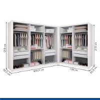 Closet Casal Sem Portas 2 Módulos 6 Gavetas França Minastex Branco - 2