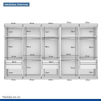 Closet Casal Sem Portas 2 Módulos 6 Gavetas França Minastex Branco - 3