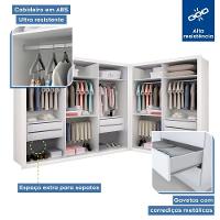 Closet Casal Sem Portas 2 Módulos 6 Gavetas França Minastex Branco