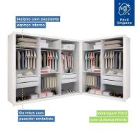 Closet Casal Sem Portas 2 Módulos 6 Gavetas França Minastex Branco - 5