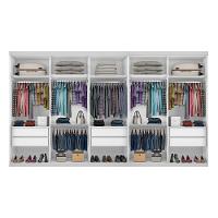 Closet Casal Sem Portas 2 Módulos 6 Gavetas França Minastex Branco - 7