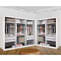 Closet Casal Sem Portas 2 Módulos 6 Gavetas França Minastex Branco - 8